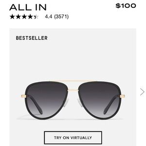 Quay Australia Black and Gold Sunglasses